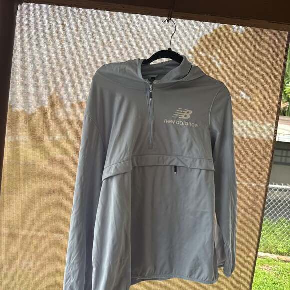 New Balance Light Blue Athletic Performance Pullover Hoodie Track Jacket - Picture 1 of 6